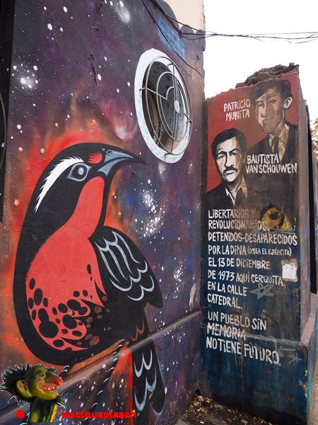 Barrio Brazil de Santiago-La dicture n'a pas réussi à faire disparaitre ce texte