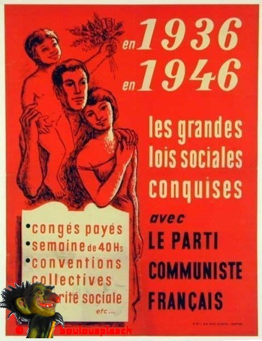 affiche conquêtes sociales 1936 1946